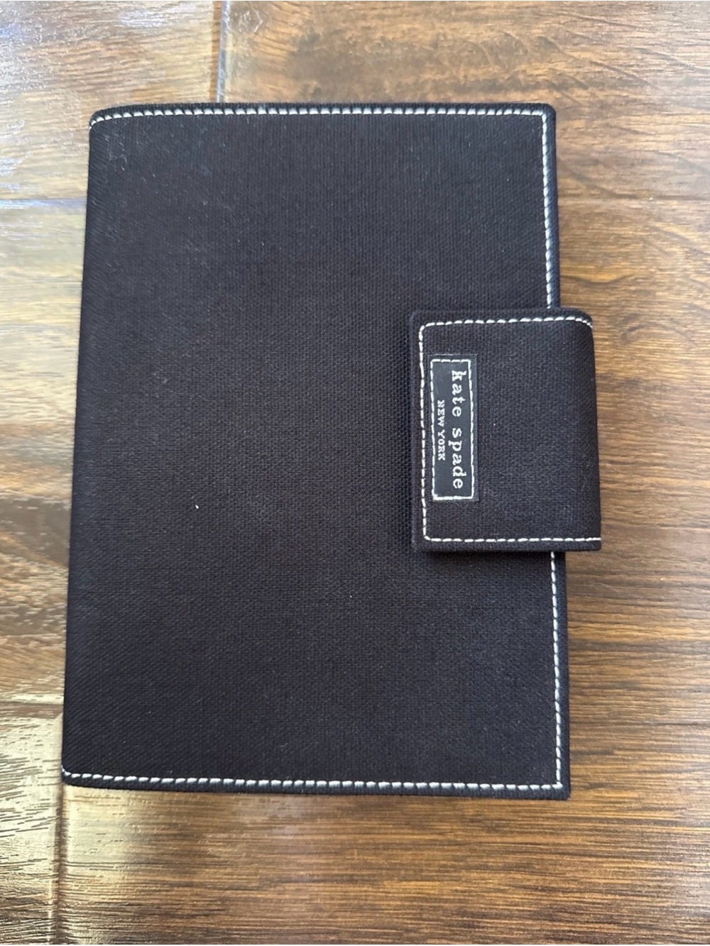 Vintage kate spade black folio organizer with contrast stitching